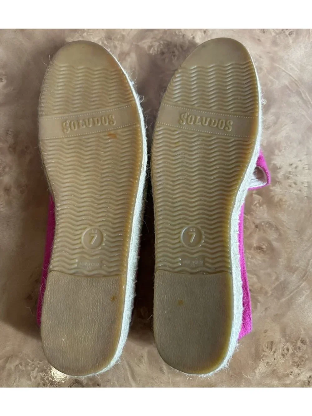 Soludos Pink Embroidered Elephant Canvas Espadrille Flats Women's Size 7